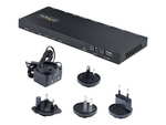 4-Port HDMI Splitter, 4K 60Hz HDMI 2.0 Video, 1 In 4 Out HDMI Splitter, 4K HDMI Splitter w/Built-in Scaler, 3.5mm/Optical Audio Port, Durable Metal Housing, HDR/HDCP