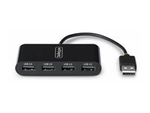 4-Port USB 2.0 Hub, USB Bus Powered, Small Travel Mini USB Hub, USB 2.0 Splitter, Multi-Port Portable USB Hub, 480Mbps, Overcurrent Protection (OCP)