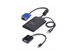 Portable Laptop Crash Cart Adapter, USB/VGA/Mini DisplayPort KVM Console, File Transfer and Video Capture