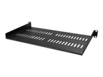 1U Vented Server Rack Cabinet Shelf, 10in Deep Fixed Cantilever Tray, Rackmount Shelf for 19" AV/Data/Network Equipment Enclosure with Cage Nuts & Screws, 44lbs Weight Cap.