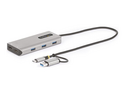 Startech USB-C Multiport Adapter w/Attached USB-C to USB-A Dongle, Dual HDMI (4K30Hz/1080p60Hz), 3x USB-A, Mini Laptop Docking Station, Travel Dock, 1.3ft/40cm Cable