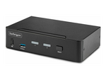 2-Port DisplayPort KVM Switch, 8K 60Hz / 4K 144Hz, Single Display, DP 1.4, 2x USB 3.0 Ports, 4x USB 2.0 HID Ports, Push-Button & Hotkey Switching, TAA Compliant